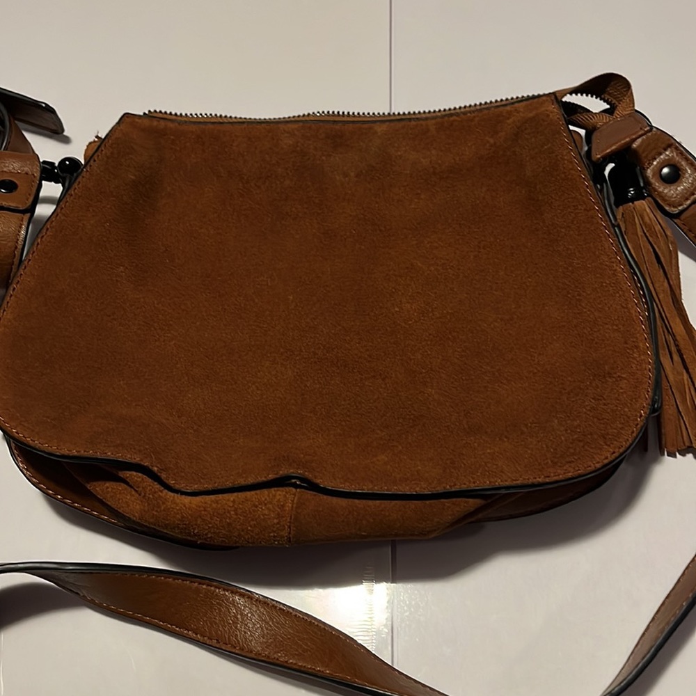 LA DIVA Suede & Leather Crossbody Bag - Picture 4 of 14